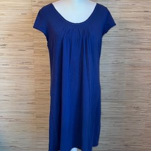 Liz Claiborne blue round neck knit dress large EUC!